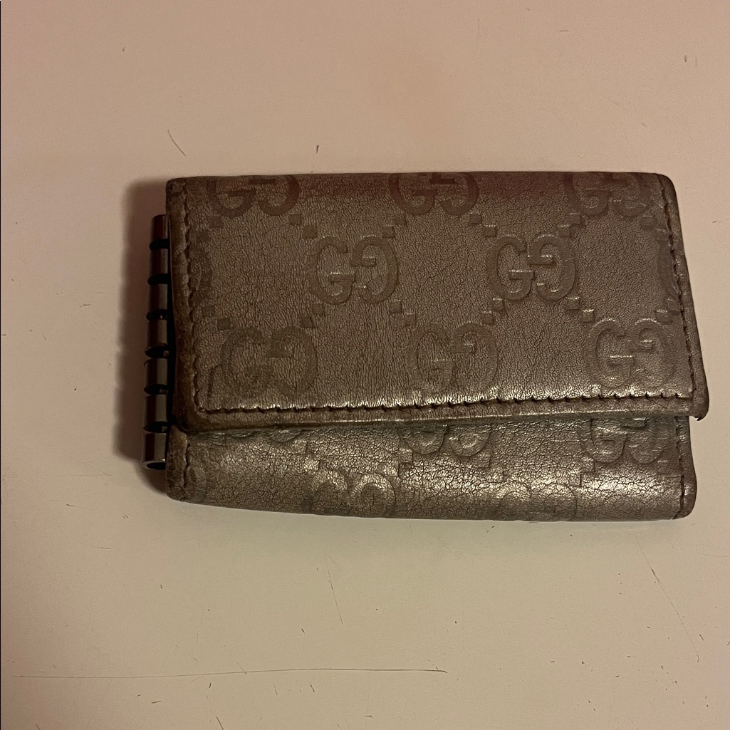 Preowned Gucci Tan Gg Pattern Key & Card Holder